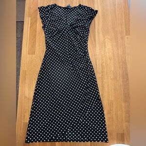 Polka Dot Faux Wrap Dress